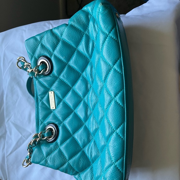 Kate Spade Turquoise double handle handbag. Excellent used condition. See photos - Picture 2 of 4